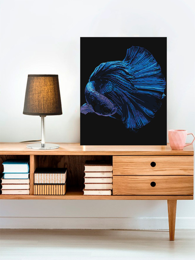 Raqamlar bo&amp;#039;yicha rasm &amp;quot;Katta dumi bilan baliq&amp;quot;