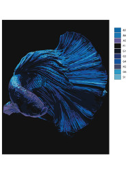 Raqamlar bo'yicha rasm "Katta dumi bilan baliq"