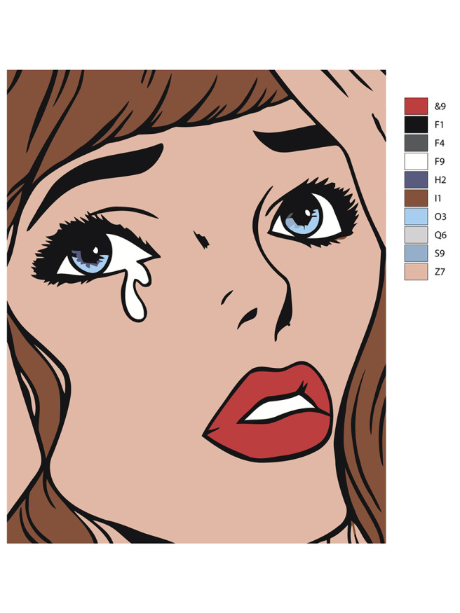 Raqamlar bo&amp;#039;yicha rasm &amp;quot;Ko&amp;#039;z yoshlari bilan qiz&amp;quot;