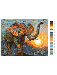 Raqamlar bo'yicha rasm "Fil"