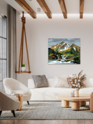 Картина по номерам &amp;quot;Пасмурное небо в горах&amp;quot;