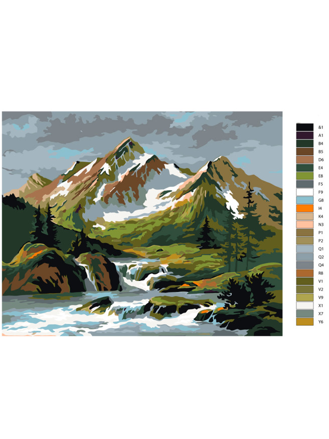 Картина по номерам &amp;quot;Пасмурное небо в горах&amp;quot;