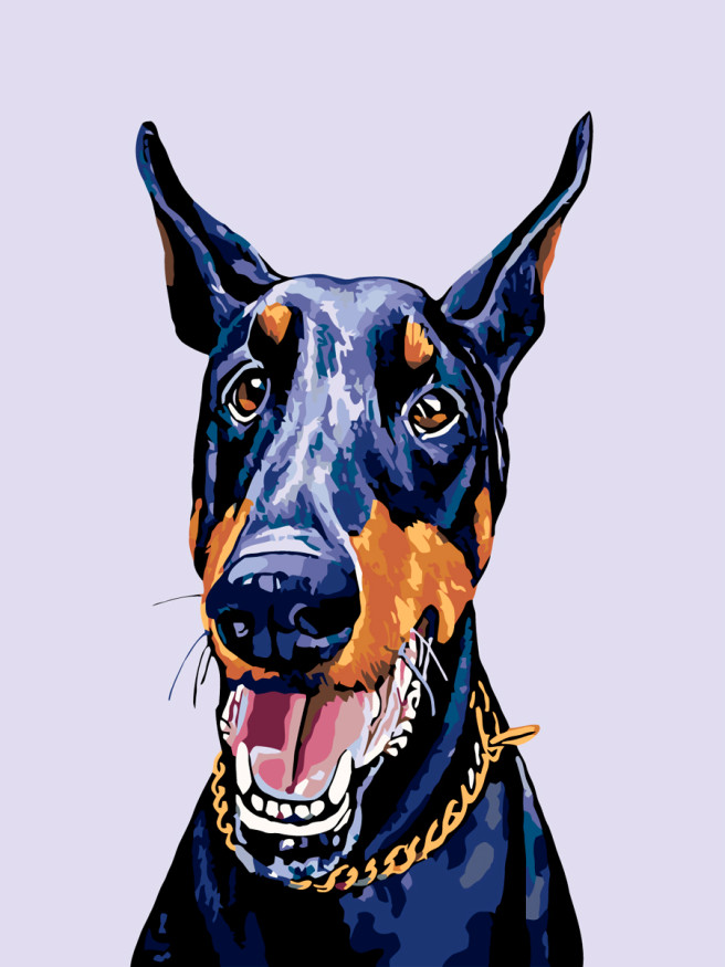 Raqamlar bo&amp;#039;yicha rasm &amp;quot;Doberman&amp;quot;