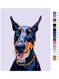Raqamlar bo'yicha rasm "Doberman"
