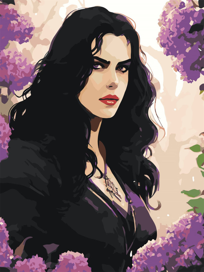 Картина по номерам &amp;quot;Злая брюнетка&amp;quot;