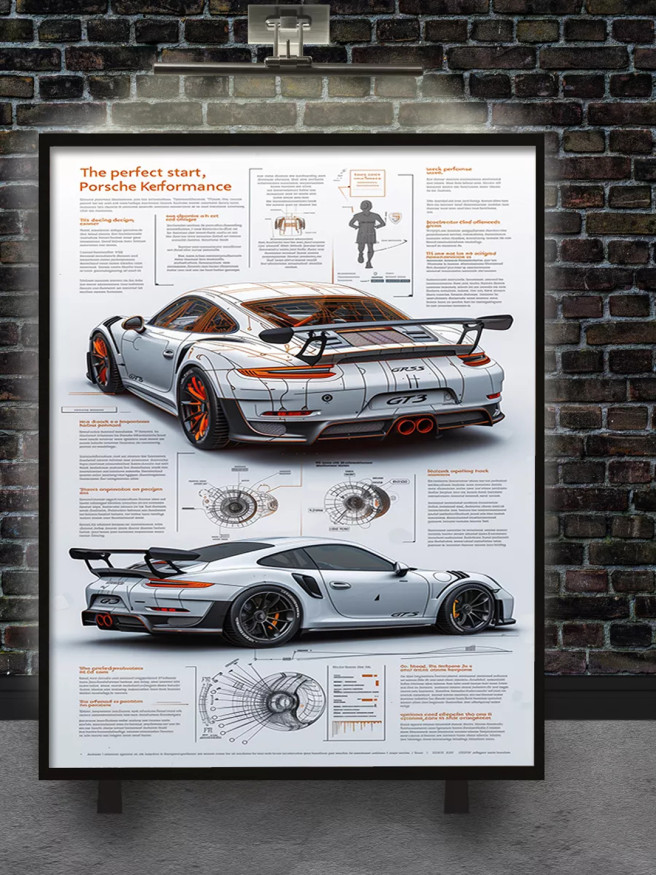 Постер на холсте &amp;quot;Автомобиль будущего в деталях&amp;quot;