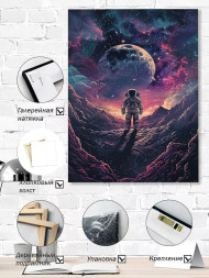 Holstga bosilgan poster "Yolg‘iz astronavt"