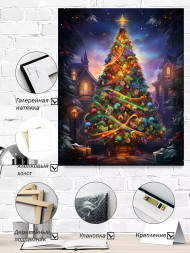 Постер на холсте "Рождественская ёлка на площади"