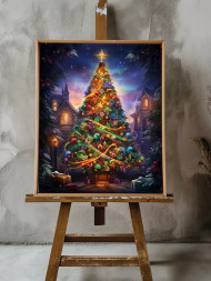 Постер на холсте "Рождественская ёлка на площади"