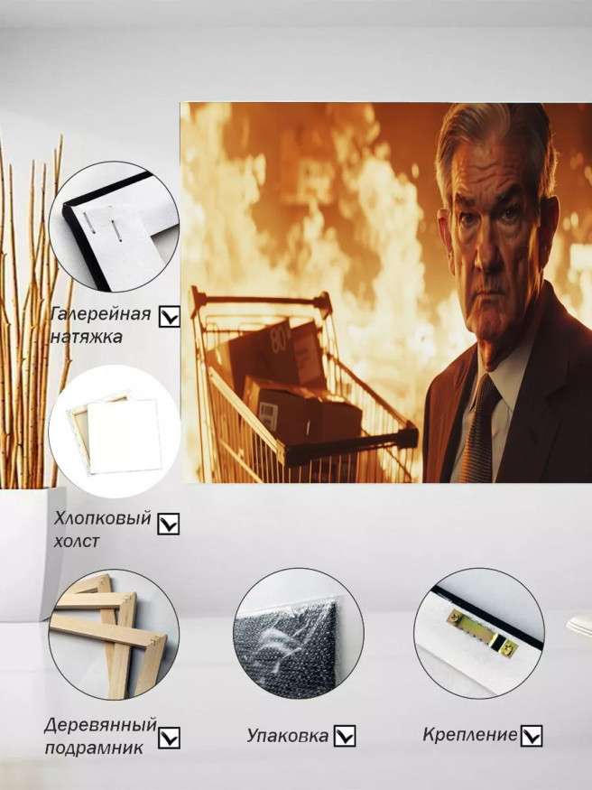 Постер на холсте &amp;quot;Инфляция в огне и взгляде&amp;quot;