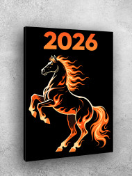 Постер на холсте "Огненный конь 2026"
