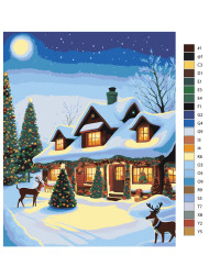 Картина по номерам &amp;quot;Рождественская ночь&amp;quot;