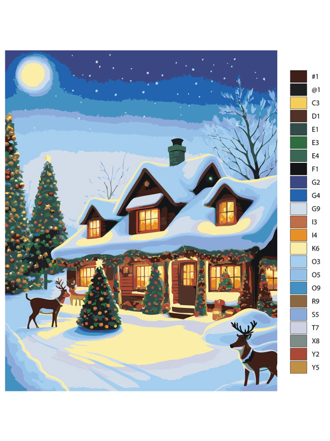 Картина по номерам &amp;quot;Рождественская ночь&amp;quot;