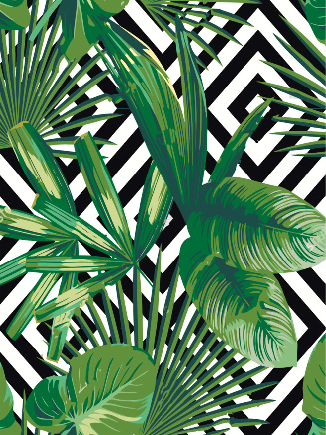 Картина по номерам &amp;quot;Зелёные цветы&amp;quot;