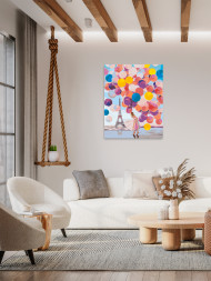 Fluorescent raqamlar bo&#039;yicha rasm &quot;Rangbarang pufaklar&quot;