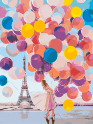 Fluorescent raqamlar bo&#039;yicha rasm &quot;Rangbarang pufaklar&quot;