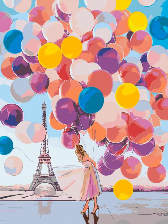 Флуоресцентная картина по номерам &amp;quot;Разноцветные шарики&amp;quot;