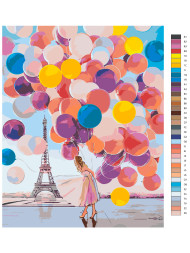 Fluorescent raqamlar bo&#039;yicha rasm &quot;Rangbarang pufaklar&quot;