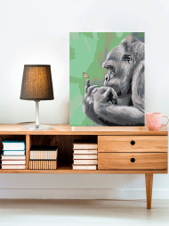 Картина по номерам &amp;quot;Обезьяна с бабочкой&amp;quot;