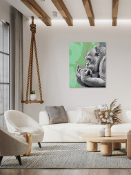 Картина по номерам &amp;quot;Обезьяна с бабочкой&amp;quot;