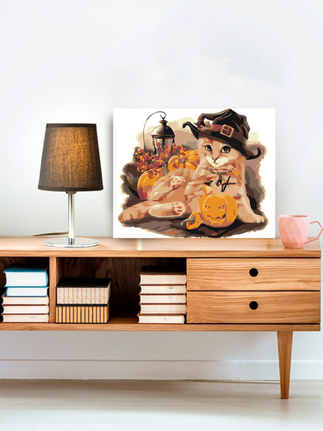 Картина по номерам &amp;quot;Котик в шапке&amp;quot;