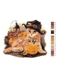 Картина по номерам &amp;quot;Котик в шапке&amp;quot;