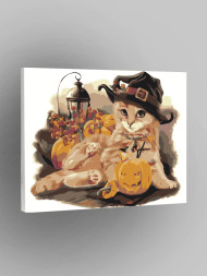 Картина по номерам &amp;quot;Котик в шапке&amp;quot;