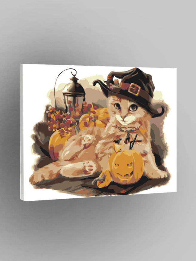 Картина по номерам &amp;quot;Котик в шапке&amp;quot;