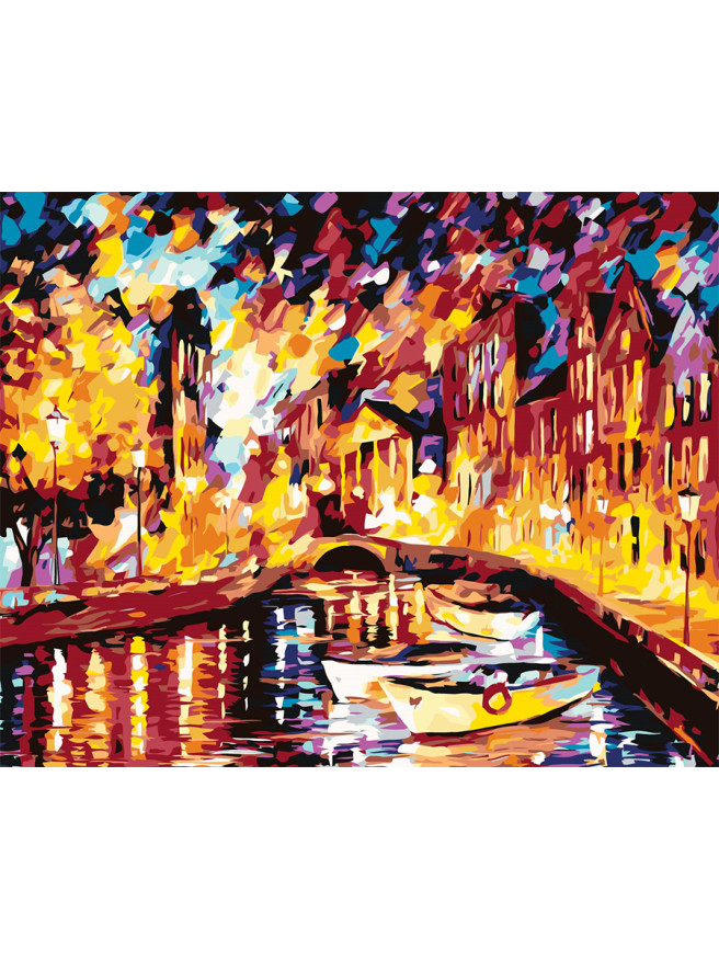 Картина по номерам &amp;quot;Лодки в городе&amp;quot;