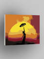 Картина по номерам &amp;quot;Девушка с зонтом на закате&amp;quot;