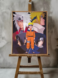 Holstga bosilgan poster "Naruto va ustozlari"