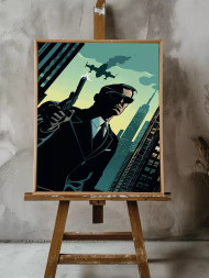 Holstga bosilgan poster &quot;Osmono‘parlar soyasidagi agent&quot;