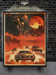 Holstga bosilgan poster &quot;Qonli oy ostidagi yovvoyi poyga&quot;