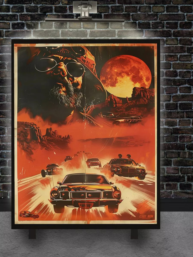 Постер на холсте &amp;quot;Пылающая гонка под кровавой луной&amp;quot;