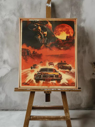 Holstga bosilgan poster &quot;Qonli oy ostidagi yovvoyi poyga&quot;