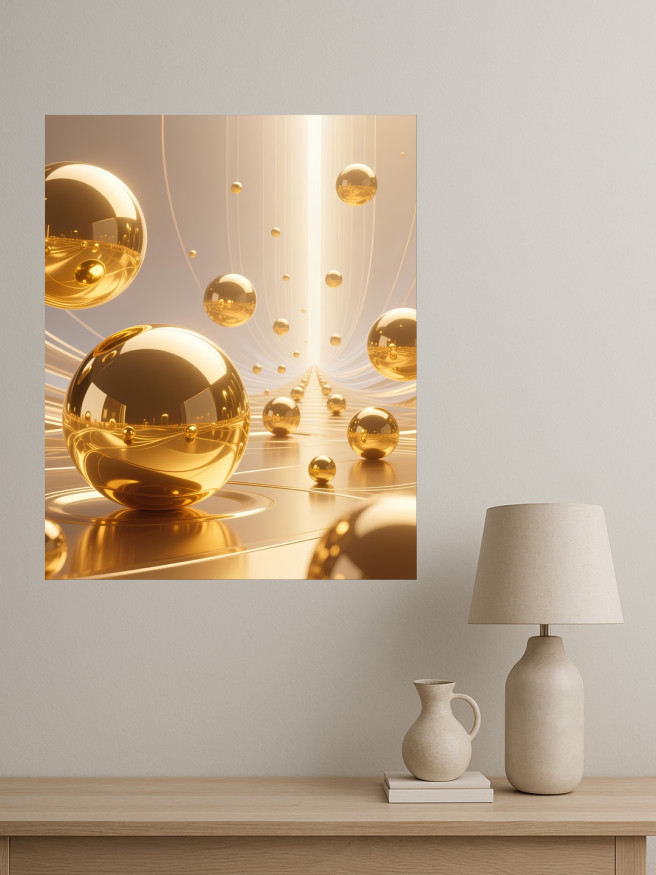 Holstga bosilgan poster &amp;quot;Oltin shar shakllari&amp;quot;