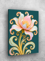 Постер на холсте &amp;quot;Золотистый декоративный цветок&amp;quot;