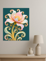 Постер на холсте &amp;quot;Золотистый декоративный цветок&amp;quot;