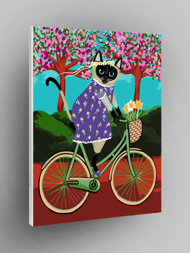 Raqamlar bo&amp;#039;yicha rasm &amp;quot;Velosipeddagi mushuk&amp;quot;