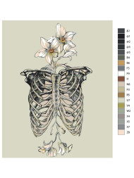 Картина по номерам &amp;quot;Кости с цветами&amp;quot;