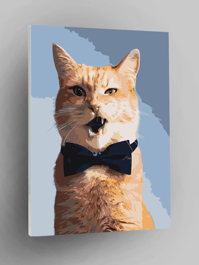 Картина по номерам &amp;quot;Котик с бабочкой&amp;quot;