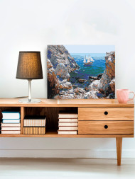 Raqamlar bo&#039;yicha rasm &quot;Toshlar yaqinida kema&quot;