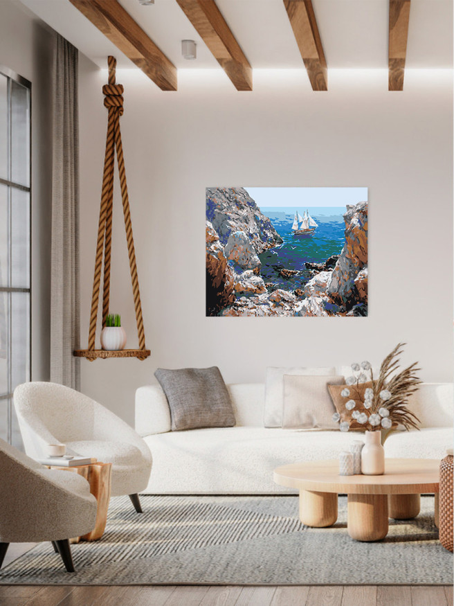 Картина по номерам &amp;quot;Корабль у скал&amp;quot;