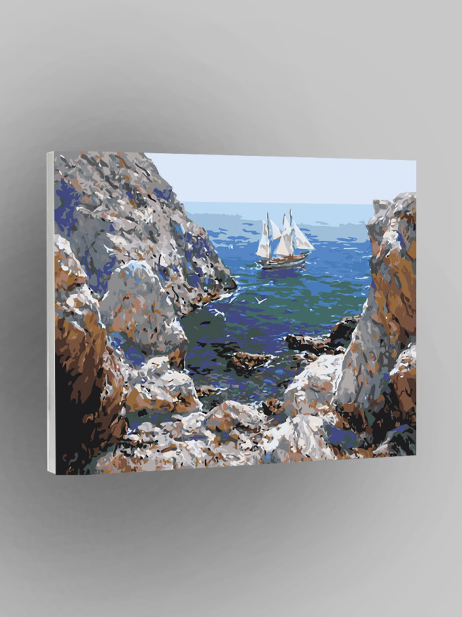Картина по номерам &amp;quot;Корабль у скал&amp;quot;