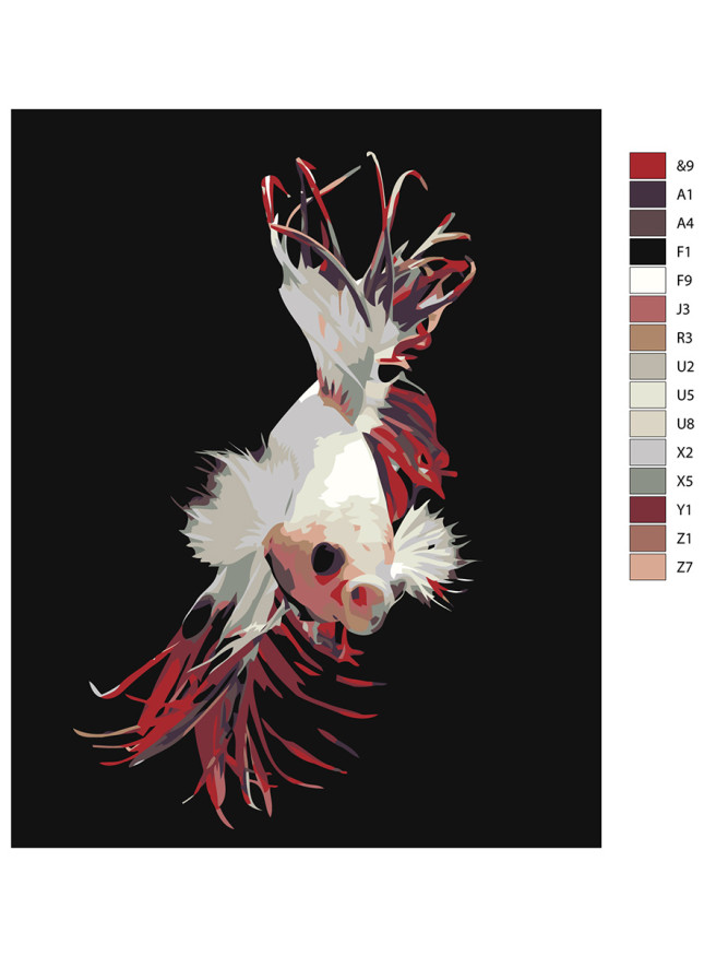 Картина по номерам &amp;quot;Красно-белая рыбка&amp;quot;