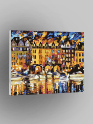 Raqamlar bo&#039;yicha rasm &quot;Binolar yaqinidagi qayiqlar&quot;