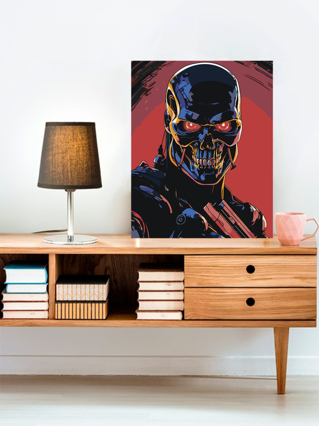 Raqamlar bo&amp;#039;yicha rasm &amp;quot;Qizil ko&amp;#039;zli robot&amp;quot;