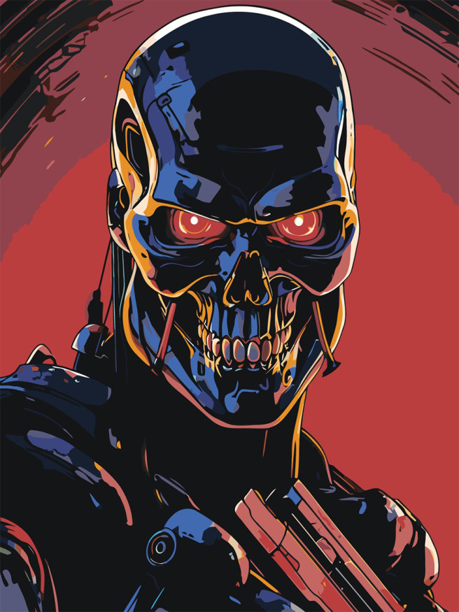 Raqamlar bo&amp;#039;yicha rasm &amp;quot;Qizil ko&amp;#039;zli robot&amp;quot;