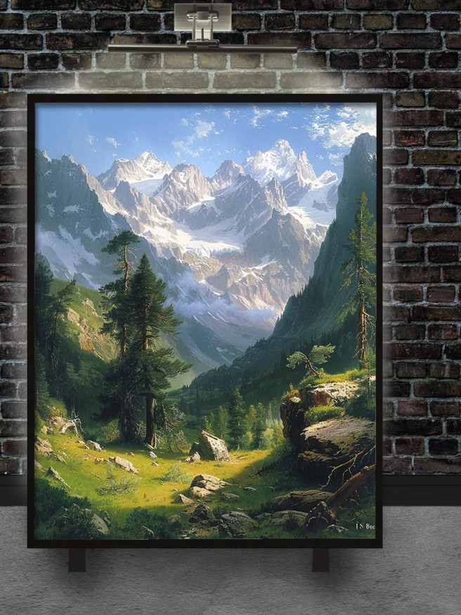 Постер на холсте &amp;quot;Альпийская долина у подножия вершин&amp;quot;