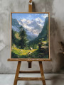 Постер на холсте &amp;quot;Альпийская долина у подножия вершин&amp;quot;